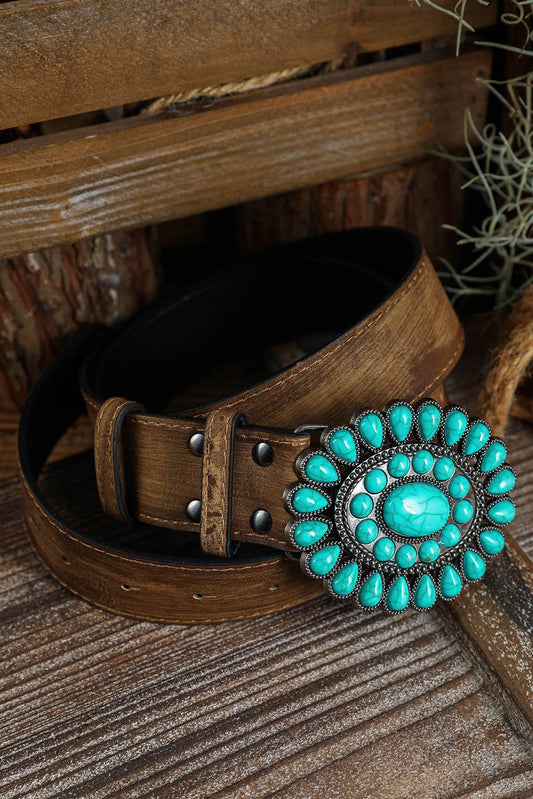 LDC Western Turquoise Decor Retro Wide Belt