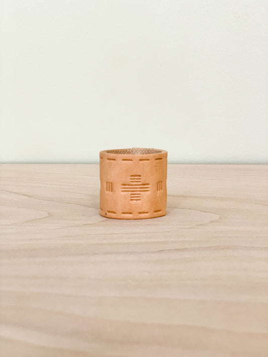 Leather bandana slide - tooled