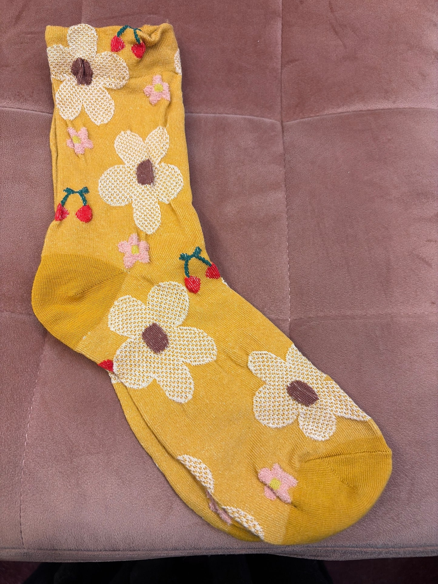 Socks - Mustard Flowers