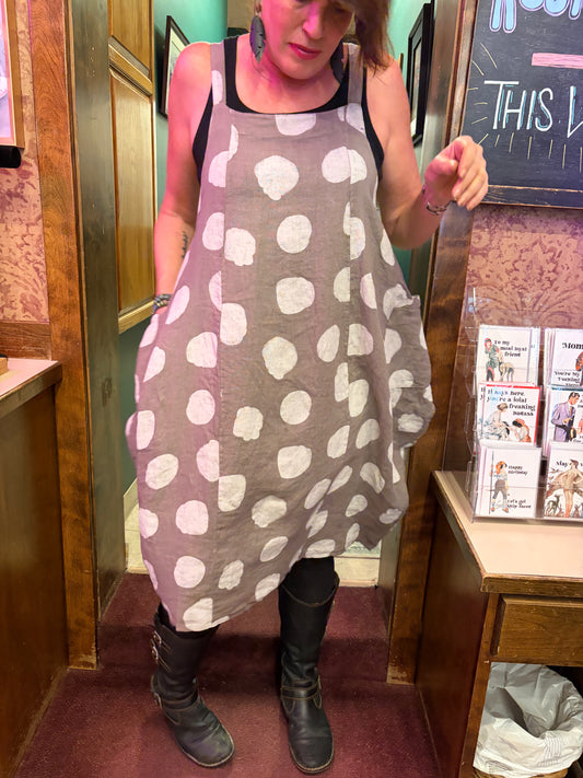 Dotty Linen Dress