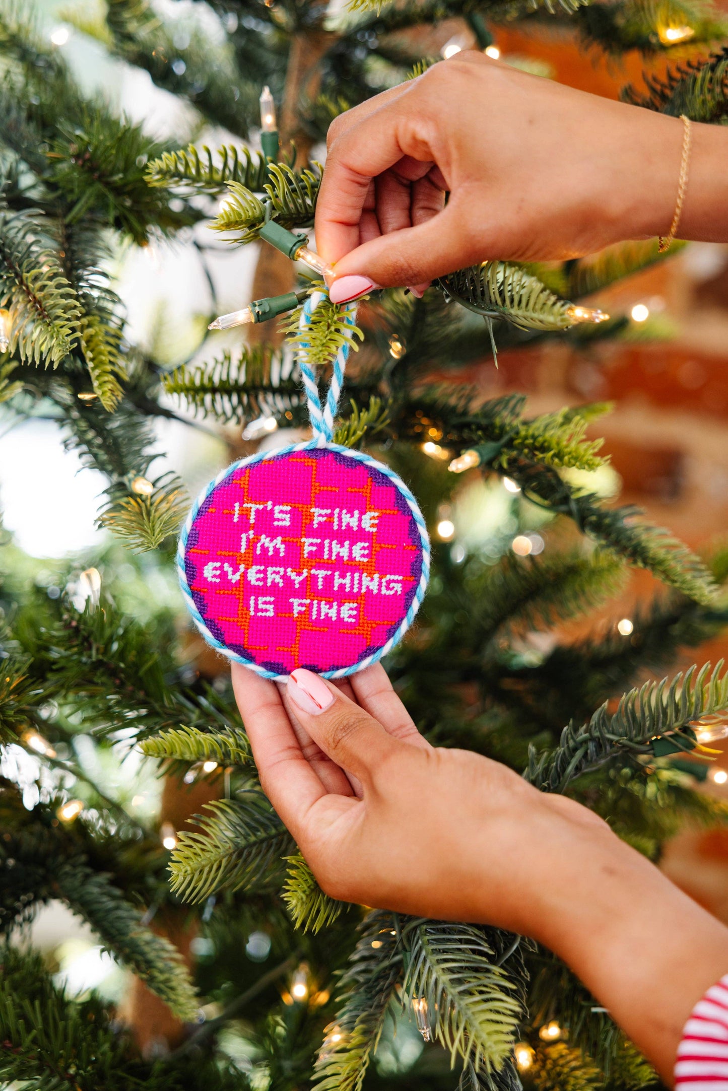 Needlepoint Ornament - Everything's Fine