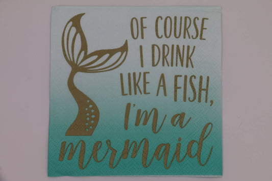 Funny Cocktail Napkins | I'm a Mermaid - 20ct