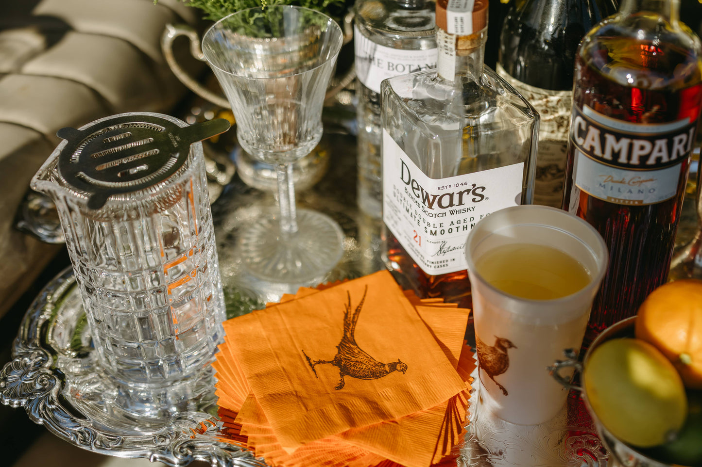 Pheasant Strut Orange Beverage Napkins