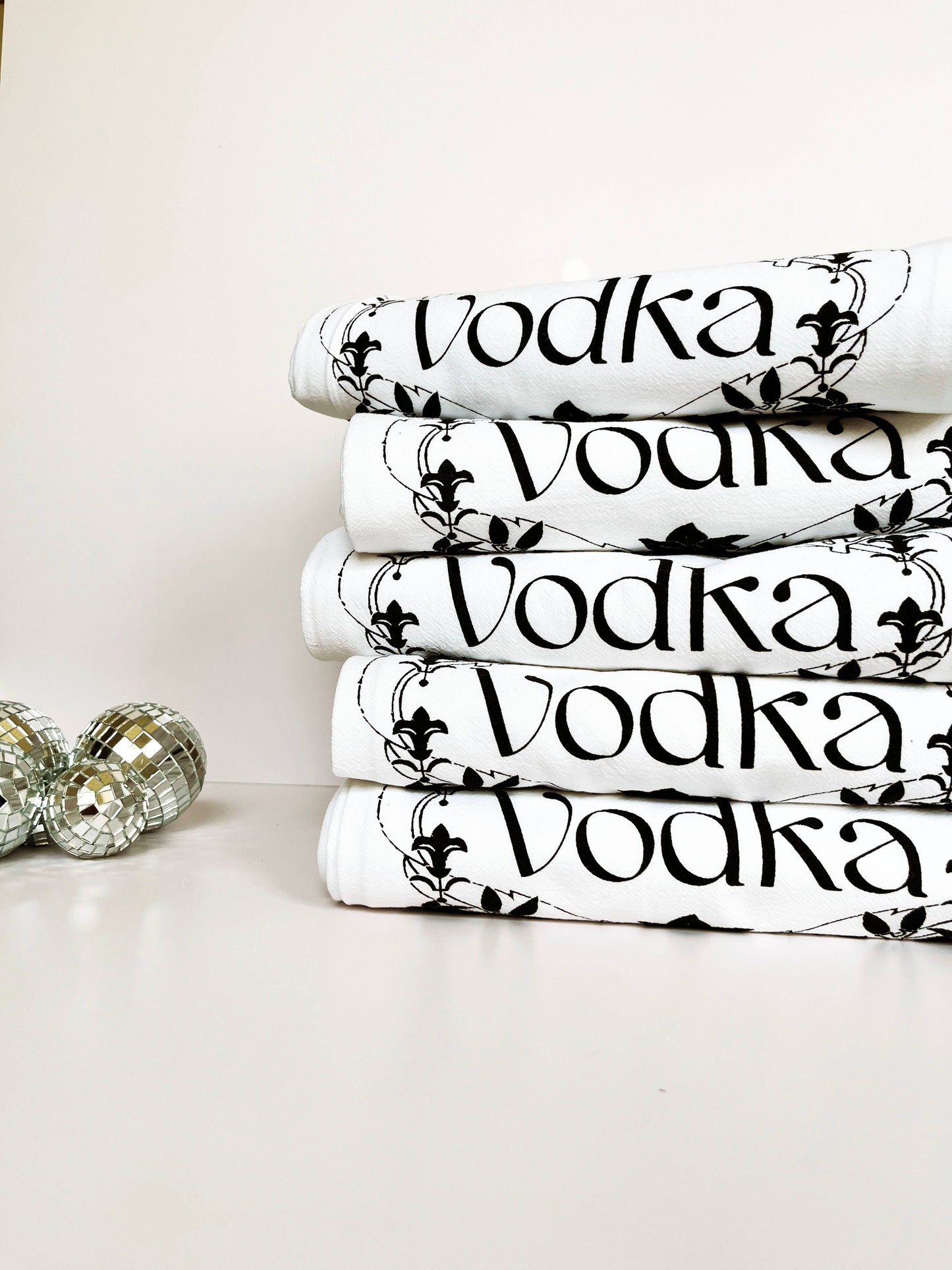 Vodka Tea Towel - Retro Art Deco Bar Decor