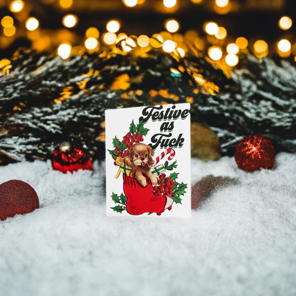 Festive as Fuck Funny Christmas Holiday Card