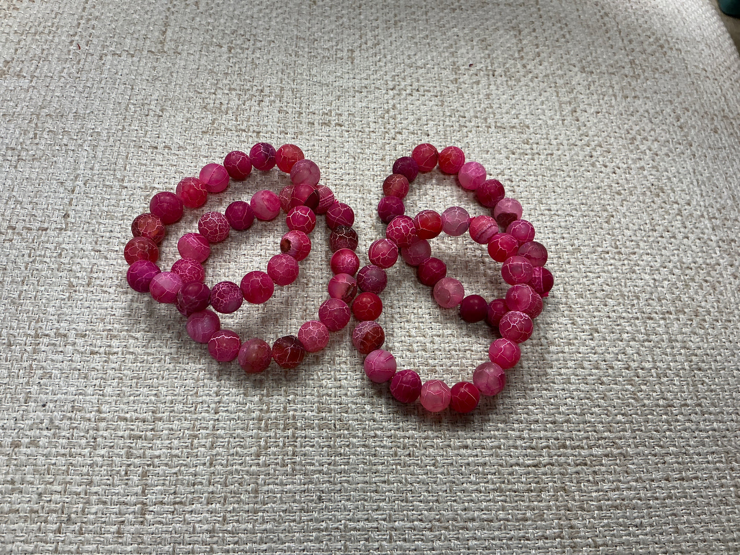 Pink Glass Beaded Bracelet