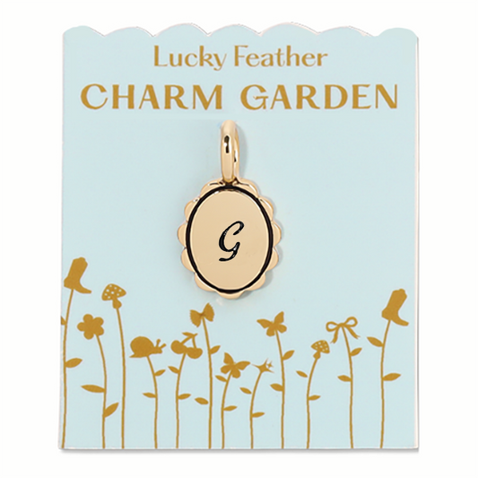 Charm Garden - Scalloped Initial Charm - Gold - G