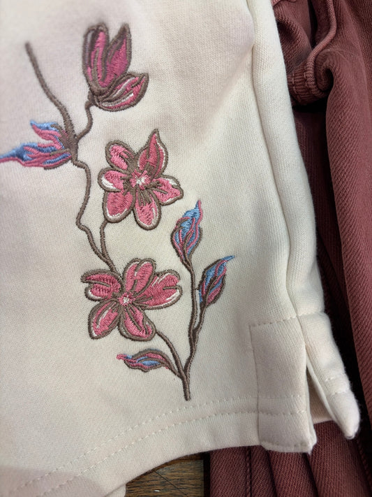 Floral Embroidery Shorts