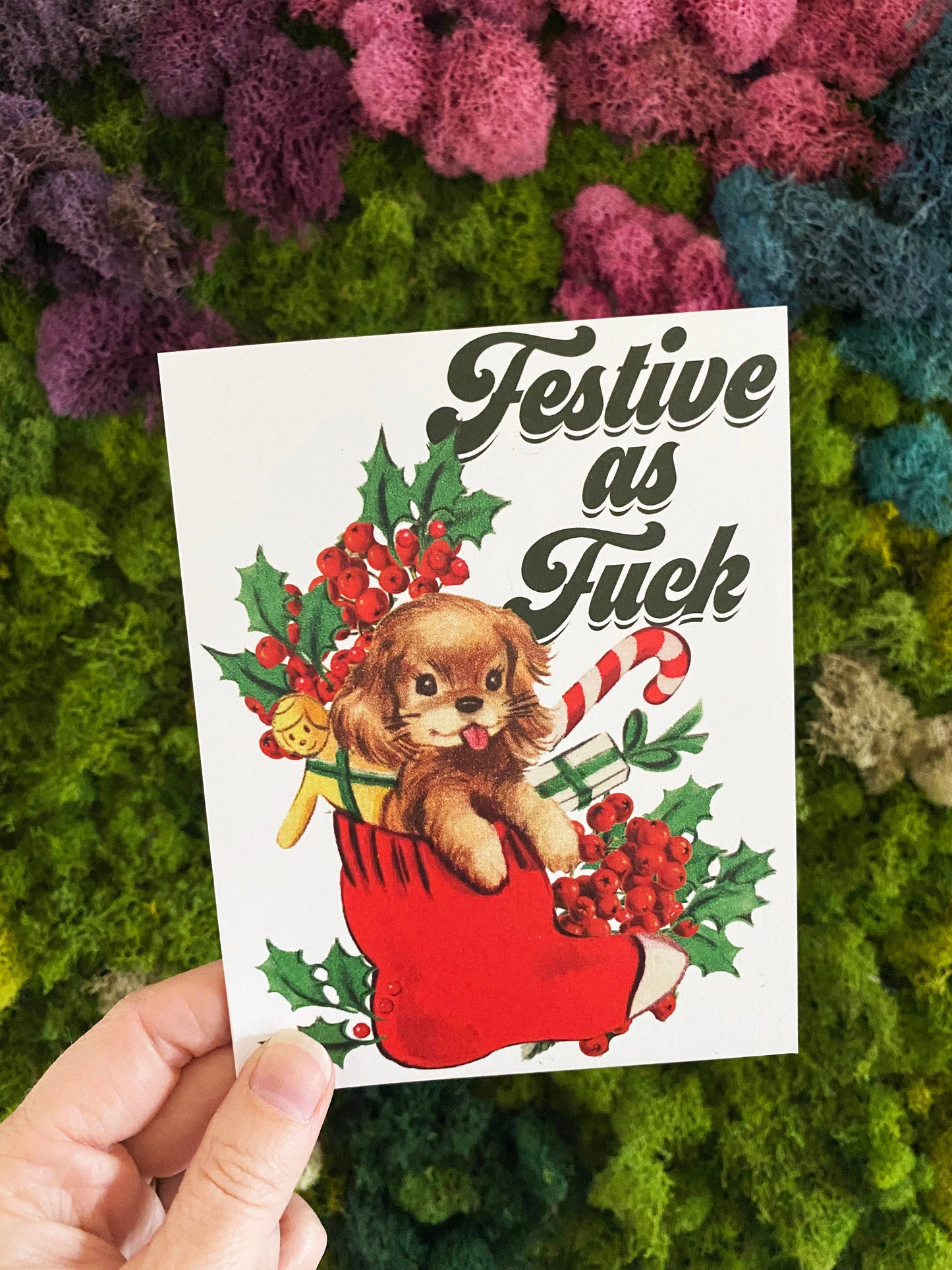 Festive as Fuck Funny Christmas Holiday Card
