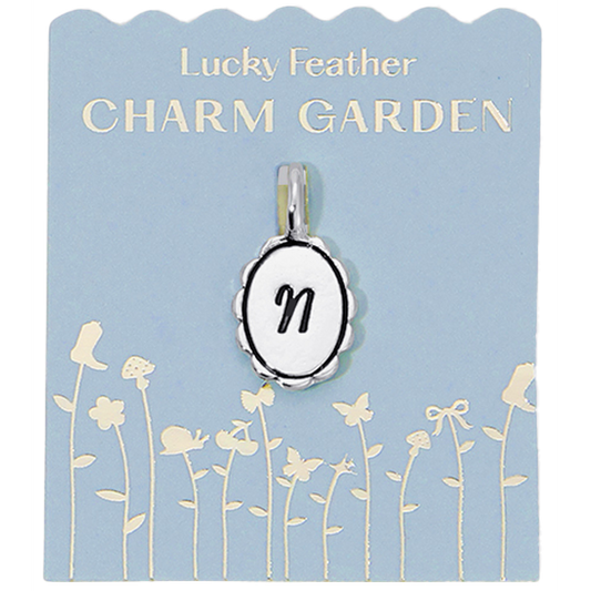 Charm Garden - Silver - Scalloped Initial Charm - N