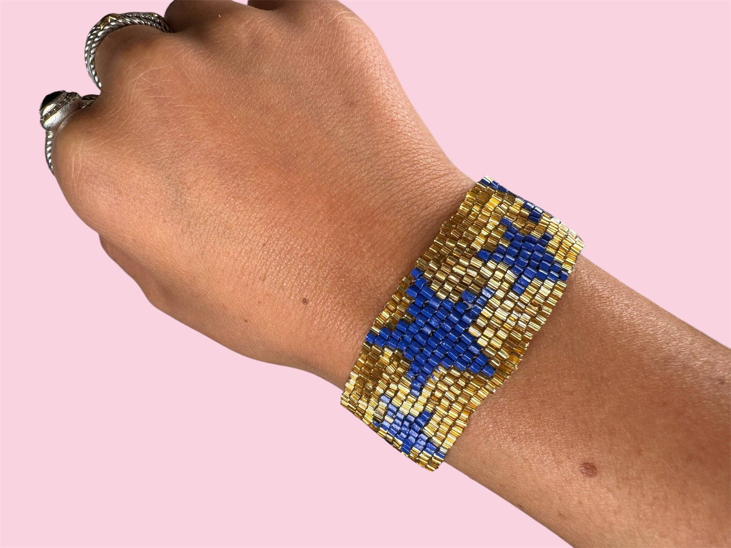 BLUE AND GOLD GAME DAY ADULT BRACELET