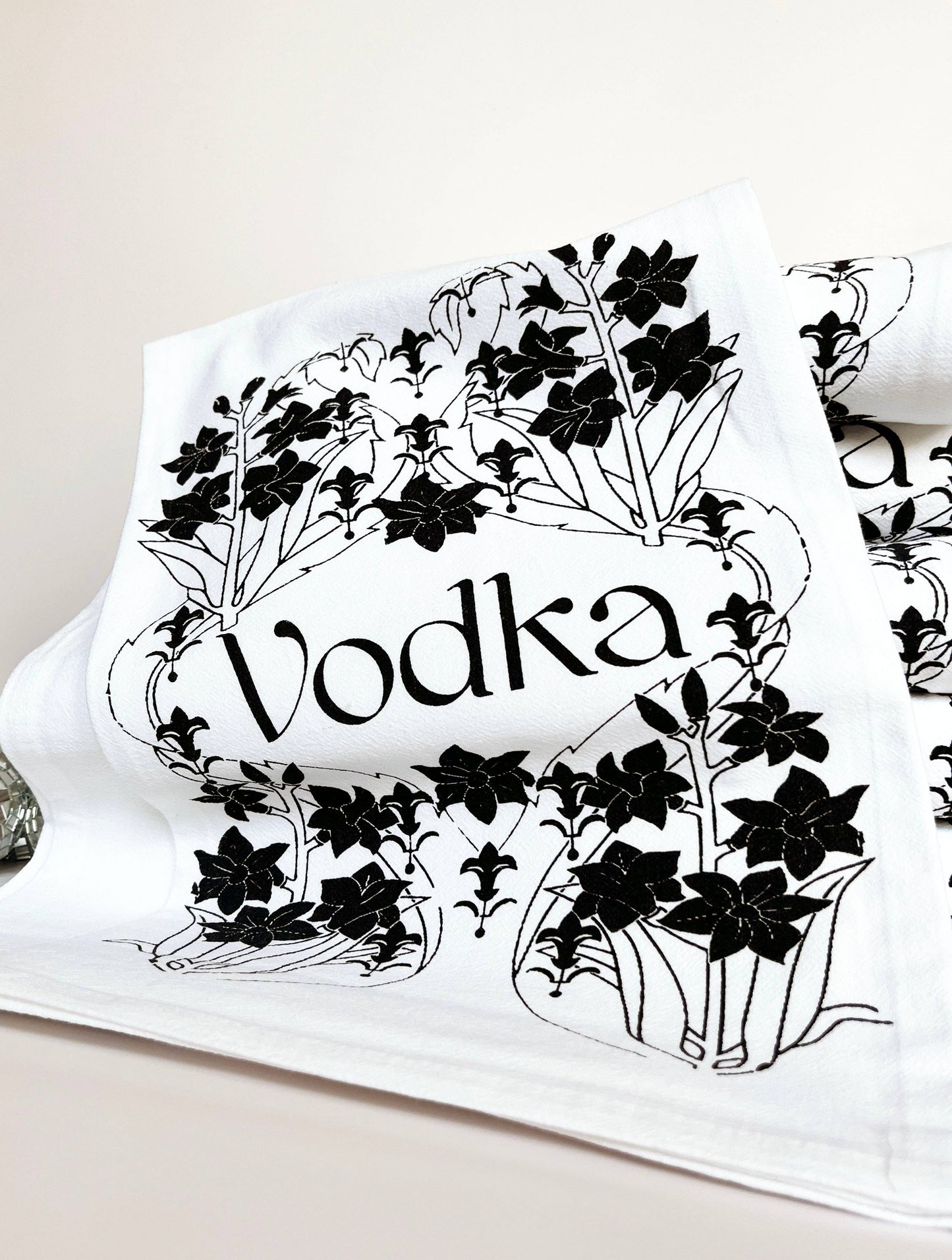 Vodka Tea Towel - Retro Art Deco Bar Decor