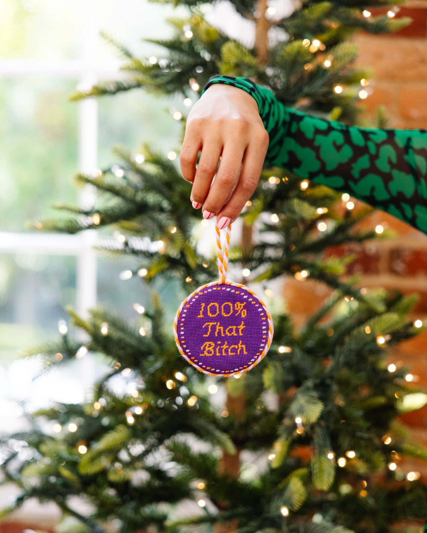 Needlepoint Ornament - 100% That Bitch