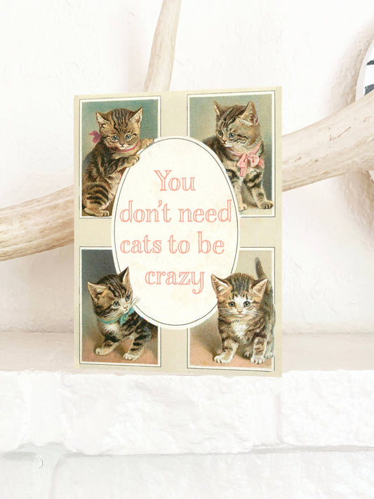 Crazy Cats Funny Card - Fun Birthday Friendship Love Cards