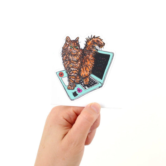 Hacker Cat Sticker