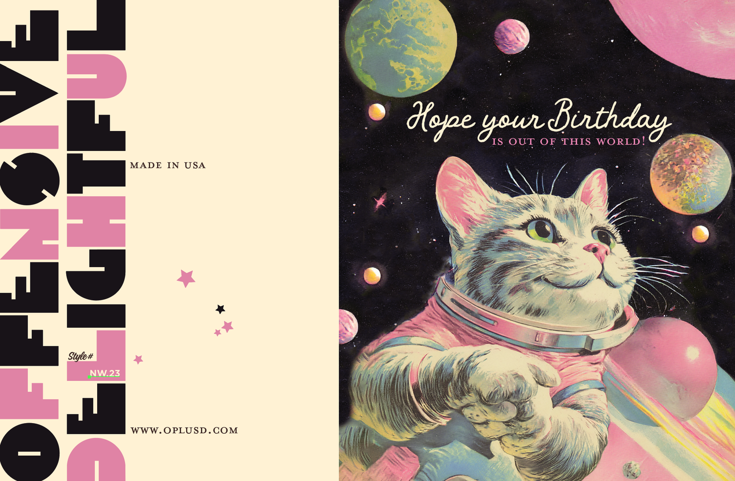 OUT OF THIS WORLD cat~ birthday card