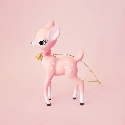 Holiday Retro Deer Ornament | Pink