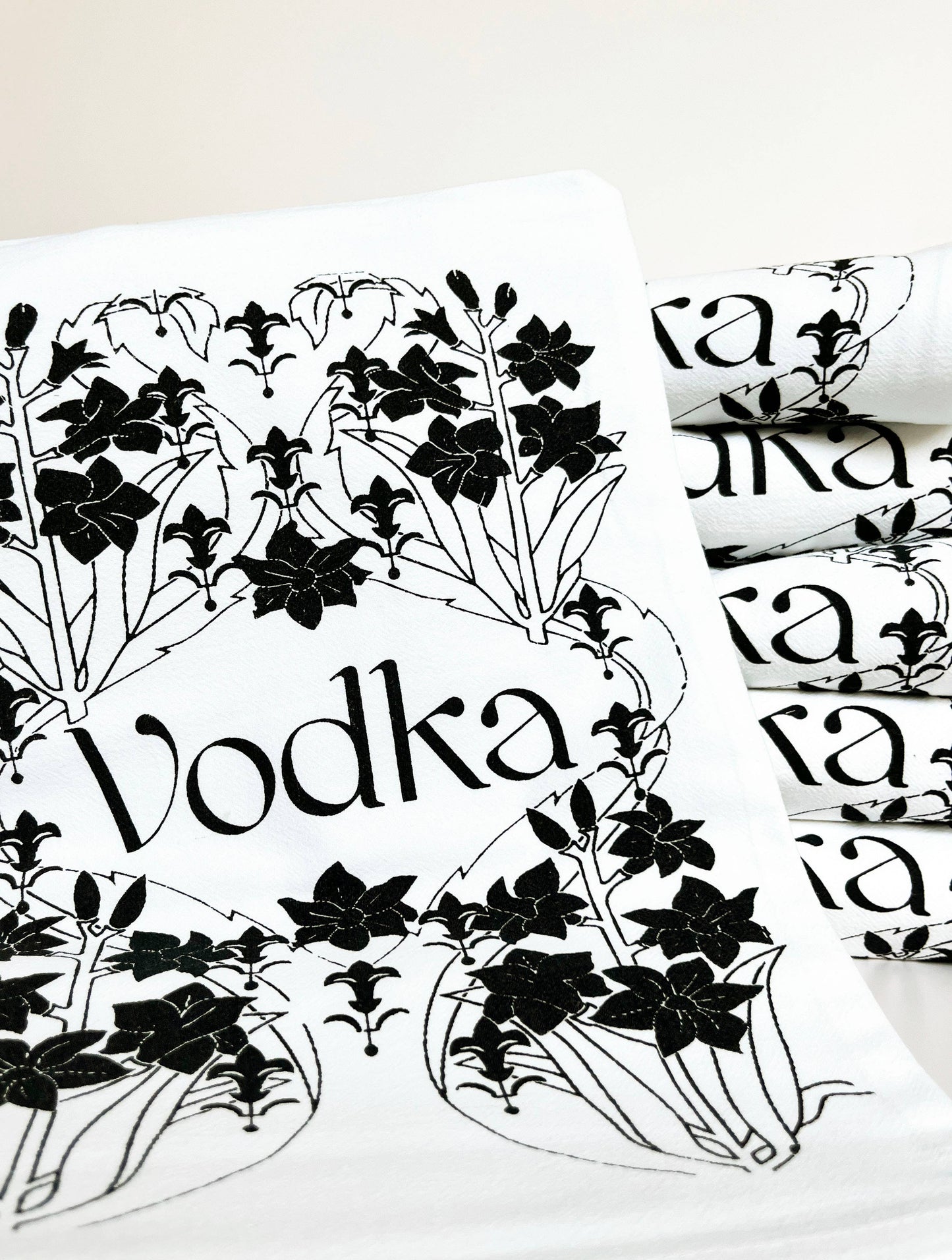 Vodka Tea Towel - Retro Art Deco Bar Decor