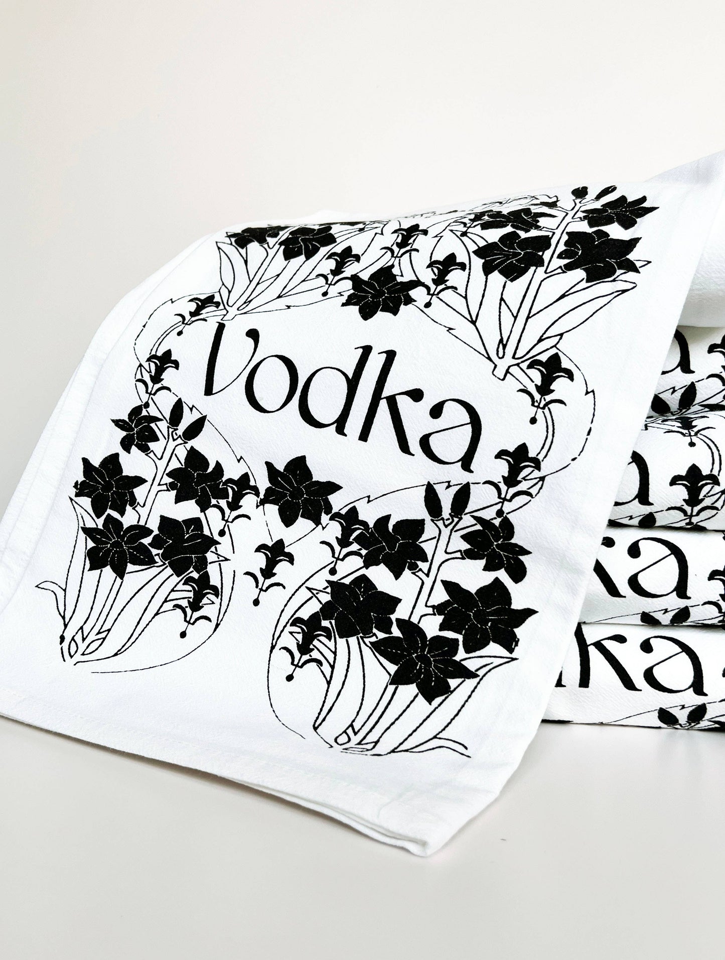 Vodka Tea Towel - Retro Art Deco Bar Decor