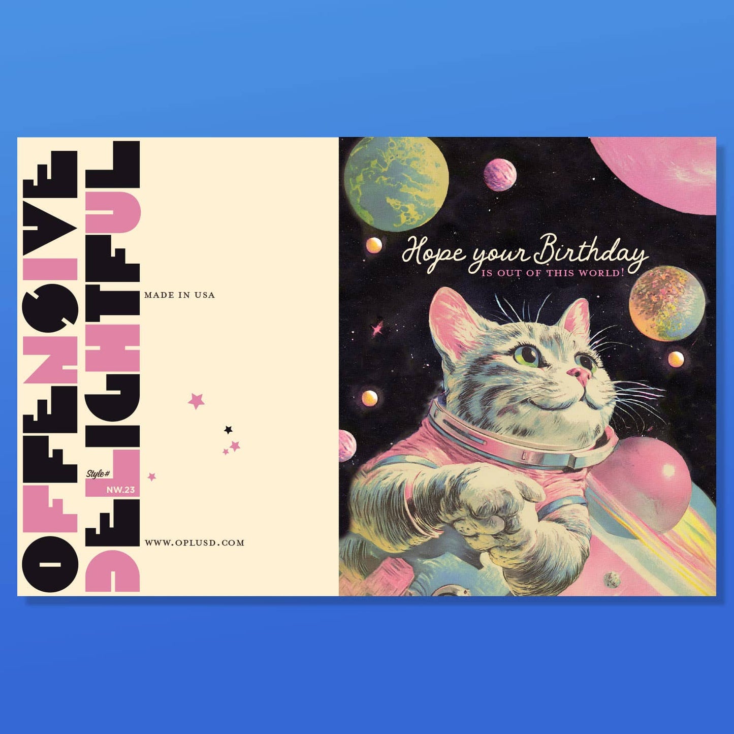 OUT OF THIS WORLD cat~ birthday card