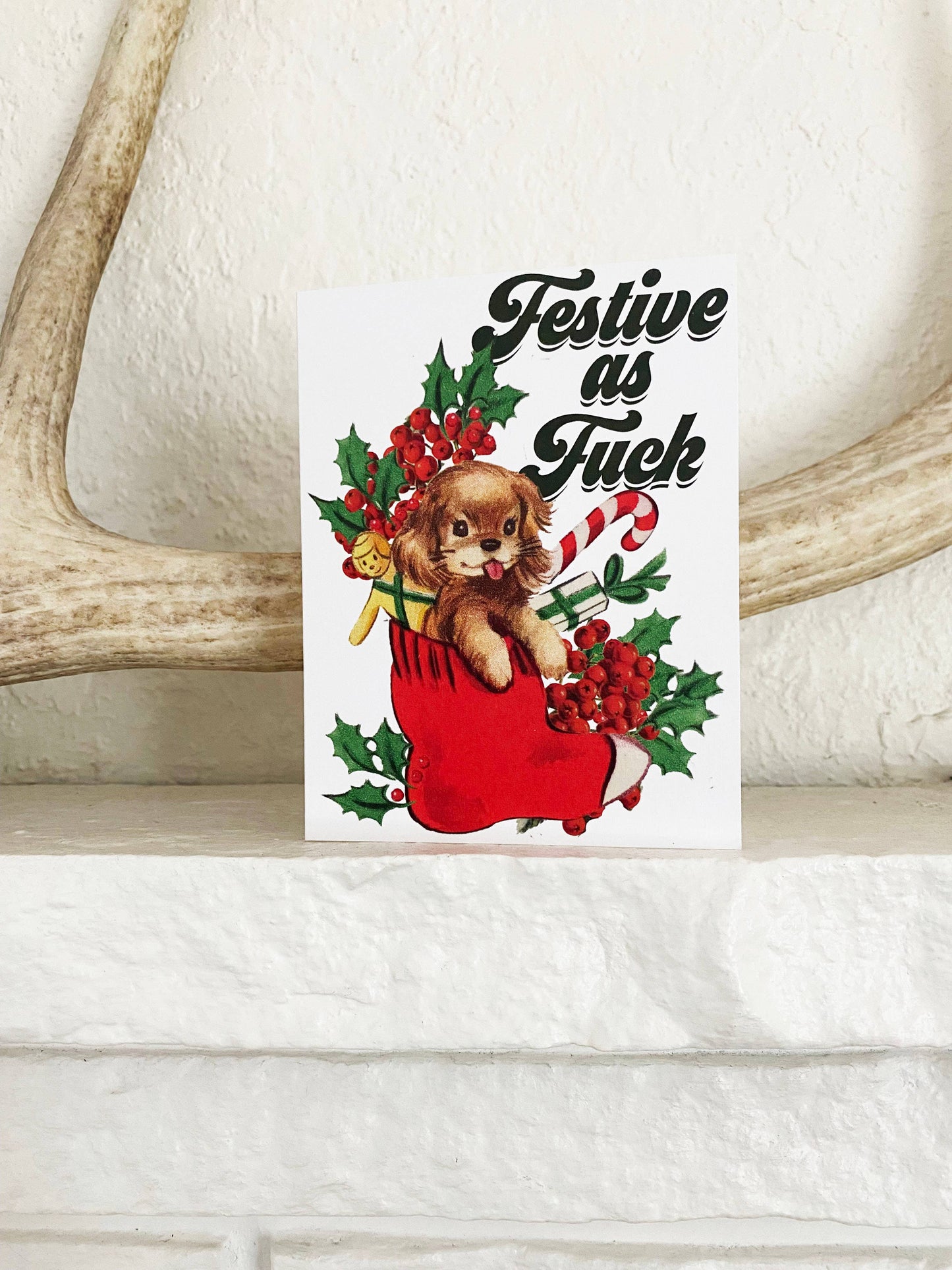 Festive as Fuck Funny Christmas Holiday Card