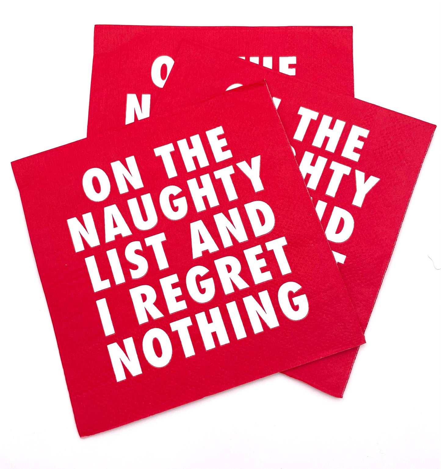 Christmas Cocktail Funny Napkins | I Regret Nothing