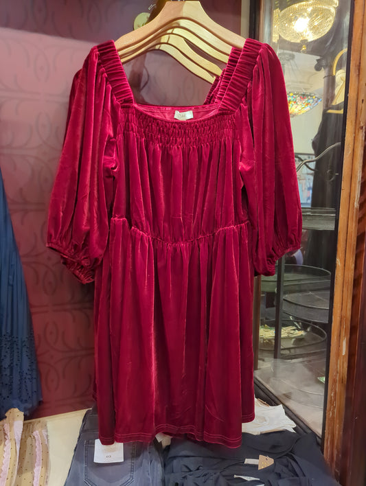 Red Velvet Mini Dress