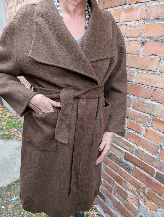 Belted Wool Long Coat