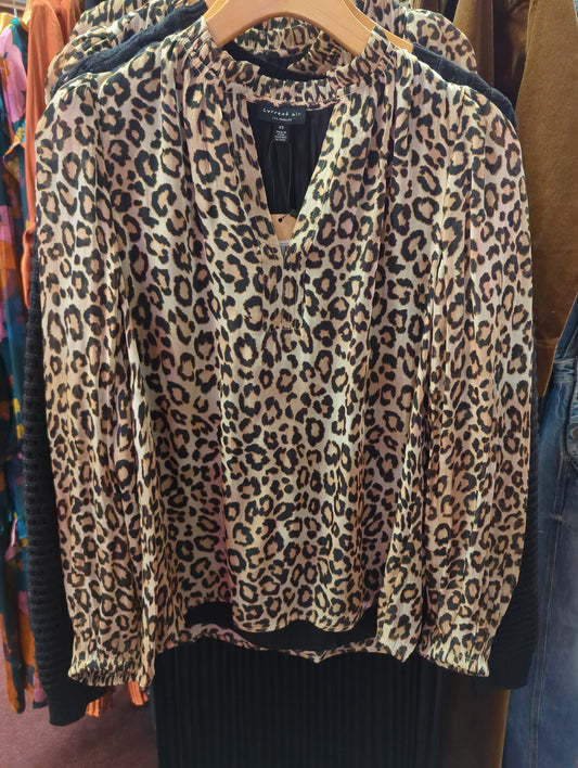 Black Gold Leopard Blouse