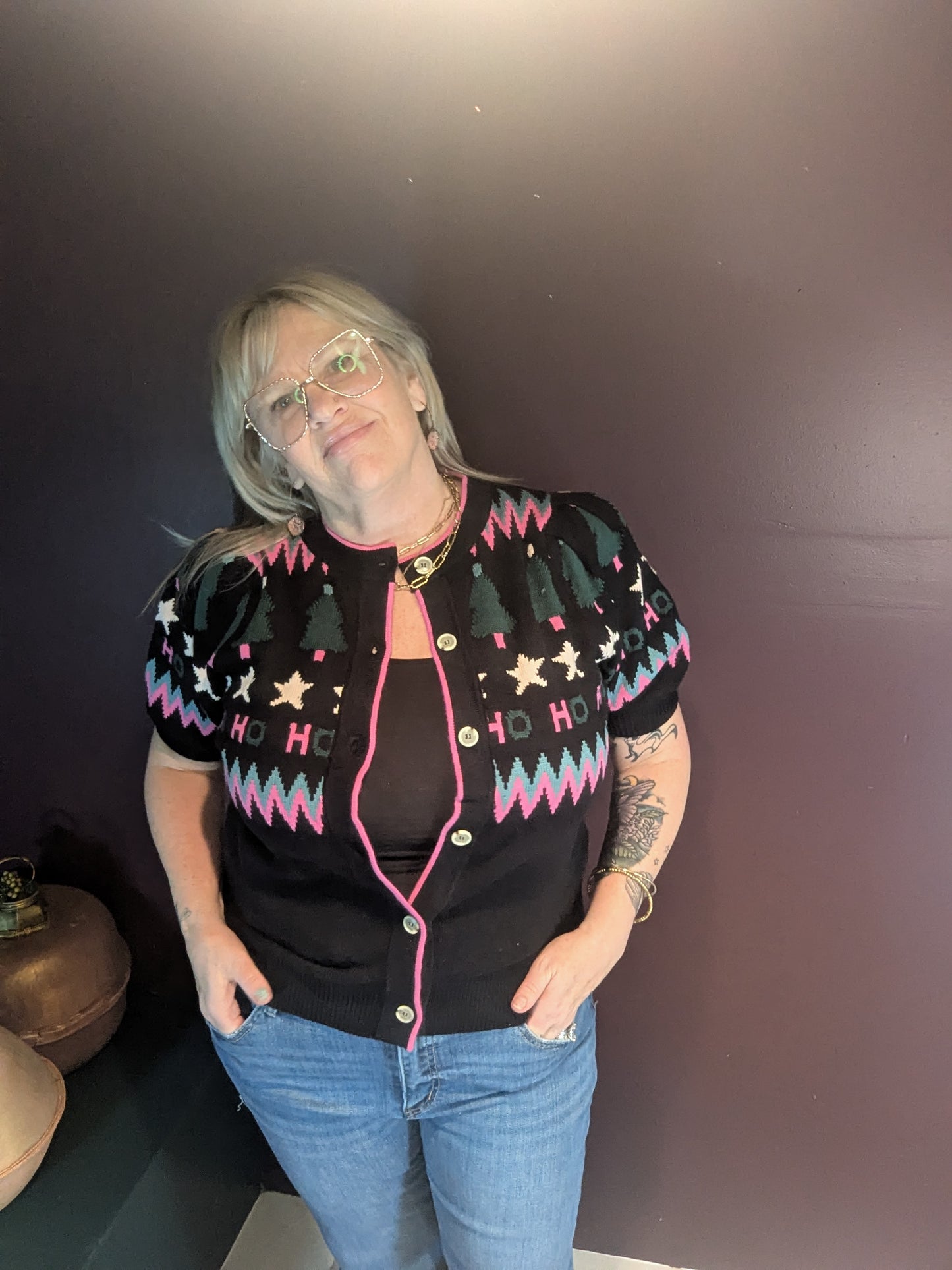 Festive Puff Sleeve Cardi