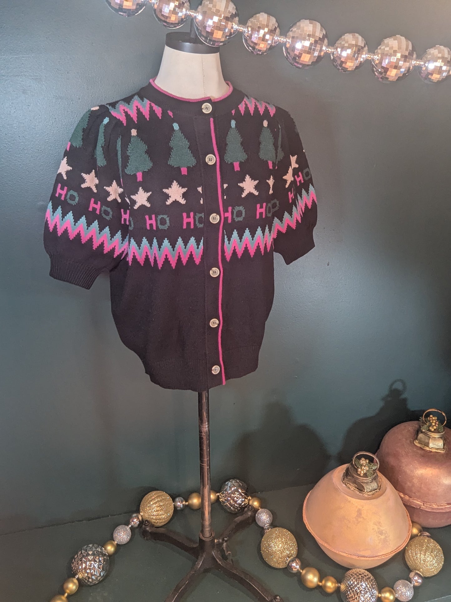 Festive Puff Sleeve Cardi