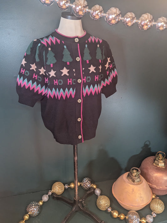 Festive Puff Sleeve Cardi
