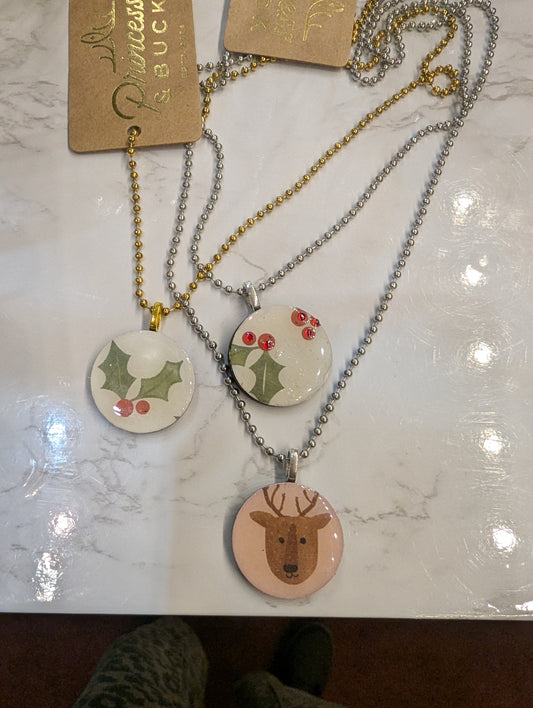 Ball Chain Christmas Necklace